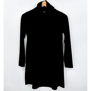 Black Stretchy Cowl Neck High Low Tunic Shirt LISA RINNA COLLECTION XXSP Petite